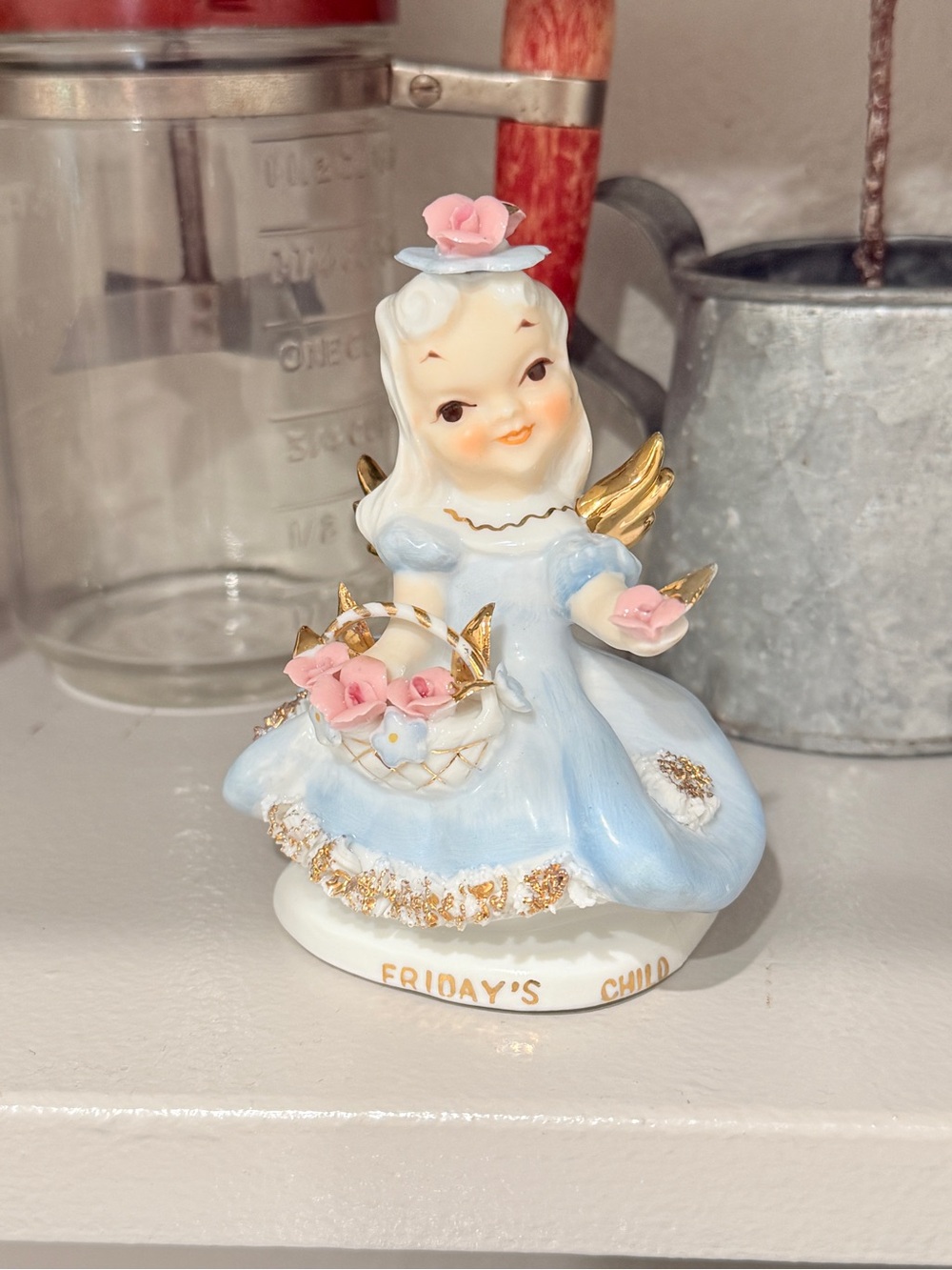 Vintage Lefton Friday’s Child Angel Figurine – Vintage Japan Porcelain 4” - Picture 14 of 17